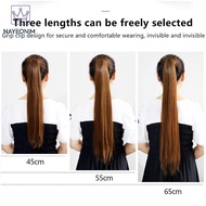 NAY 45/55/65/cm Synthetic Long Wig Straight Claw Clip Lifelike High Ponytail Hair Extensions Heat Re