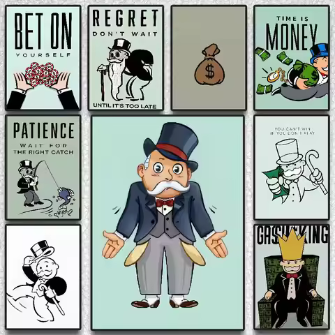 Alec Monopoly Art Poster Monopoly Motivational Print For Offfice Living Room Decor Inspirational Quo