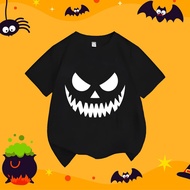 (พร้อมส่ง) ใหม่ เสื้อ Halloween Pumpkin Face Childrens T-shirt ชุดฮาโลวีน ผ้าฝ้ายแท้ 100% for boy an