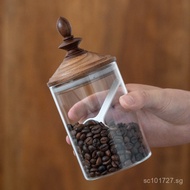 Storage Jar for Coffee Powder, Sealed Jar, Food-Grade Coffee Bean Moisture-Proof Glass Container TK7