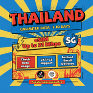 Thailand eSim 1-10Days Unlimited data 4G LTE Prepaid Instant 24h Email Delivery Thailand SIM Cards