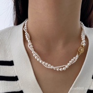 Winding Necklace Summer Pearl Sweater Chain Double-Layer Jewelry Stacking High-End Accessories Femal