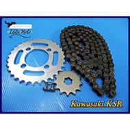 KAWASAKI KSR110-(13T)FRONT ​& (31T)REAR SPROCKET & CHAIN(420-112L) // CHAIN FRONT 13 REAR 31