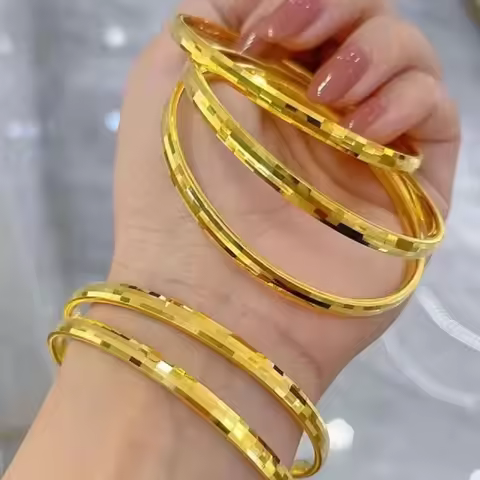 Light luxury new 24K real gold Seiko bracelet Bundy bracelet au9999 Gold women's temperament Mosaic
