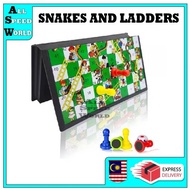 SNAKE AND LADDERS BOARD GAMES / READY STOCK / MAGNETIC AND FOLDING BOARD SNAKE AND LADDER