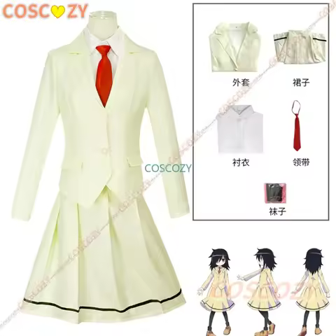 Anime WataMote Tomoko Kuroki Cosplay Costume Women Yellow Jk Skirt High School Convention Uniform So