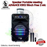 Speaker Portable Meeting Advance K1512 15inch Free 2 Mic ORI / Speaker Advance K1512
