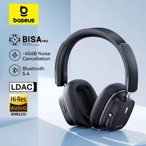 Baseus Bowie 30 Max Bluetooth Headphones 45dB Noise Cancellation Hi-res LDAC Over Ear Headset 3D Spa