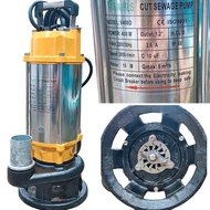 Máy bơm chìm nước thải cắt rác 400W 750W 1.1Kw 1.5Kw 2.2Kw Thân inox 304 Swirls - Bảo hành 1 năm Bơm