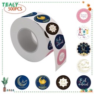 TEALY Ramadan Kareem Paper Sticker, Paper DIY EID Mubarak Sticker, Durable Party Good Adhesion Decoration Birthday Gift Packaging Seal Sticker