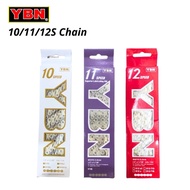 YBN Mountain bike Chain 10 / 11 / 12 Speed Non Hollow Ultra Light Chain MTB