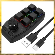 R5(HARB) USB Custom Programming Macro Knob Keyboard 6 Keys Copy Paste Mini Button for Photoshop Gami