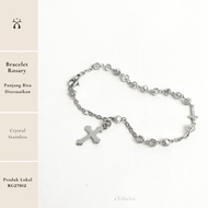TobaArt - RG Rosary Bracelet and Evangelist Cross collection with Crystal Grey 4 mm