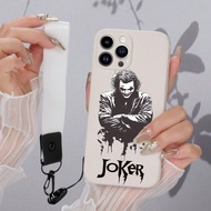 Ốp lưng điện thoại chống'sốc họa tiết chú hề Joker 1 chiếc TPU màu trắng và 1 chiếc dây đeo Lethal D