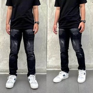 CELANA JEANS SOBEK PRIA ABU BIKERS PREMIUM / CELANA JEANS SKINNY SLIMFIT ROBEK KEKINIAN YANG LAGI HI