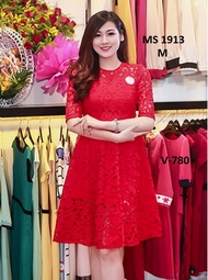 MYDU SALE : ĐẦM REN Á HẬU TÚ ANH HOA MAI SANG TRỌNG MS 1913