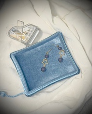 水晶系列 - 煙紫玉星華: 和田玉耳環