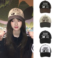 Korean Street Wear AEAE Letter Embroidered Cap Shin Youna Same Style Small Face Stitching Color Base