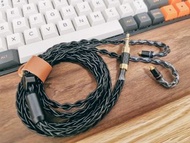 8絞粗7N純單晶銅耳機線 mmcx 3.5mm (低音/提升動態彈性) 黑色