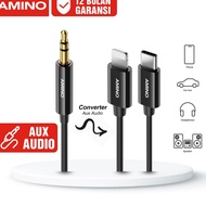 El New AMINO Aux Audio TYPE C To Jack 35mm Male To Male 35mm To 35mm Converter Adapter Headset Speaker car Stereo Music HD Sound Hifi For Iphone xiaomi samsung oppo infinix car Aux Speaker Game Voice Live Show MP3 Laptop Player