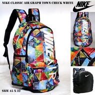 TAS RANSEL NIKE CLASSIC AIR GRAPH TOWN LIS PUTIH