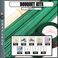 Bouquet Kits Floral Scissors Bamboo Stick Iron Stick Sellotape Green Tape Floral Hemp Rope