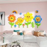 Kindergarten Sunflower 3D Three-Dimensional Acrylic Wall Stickers Children's Room Classroom Environm