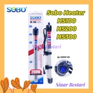 Sobo Aquarium Heater Glass HS-100 HS-200 HS-300 Akuarium Pemanas Water Air dophin sunsun whitespot