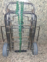 Folding steel shopping cart trolley摺疊式鋼製銀色手拉購物車 手拉車 手推車 摺疊購物車