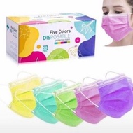 Masker 3ply warna warni disposable face mask masker medis 3 ply 1 Box