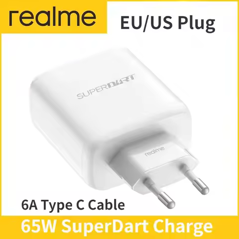 EU/US Plug Realme 65W SuperDart Charger Power Adapter Official For Realme 10 Pro Plus GT Neo2T GT2 Q
