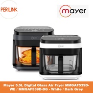 Mayer 5.5L Digital Glass Air Fryer MMGAF539D-WE / MMGAF539D-DG - White / Dark Grey