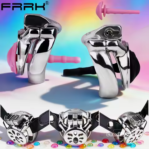 FRRK Ventilate Male Lock Cock Cage Flat Siss Men Chastity Device Silicone Pussy Urethral Catheter Ad