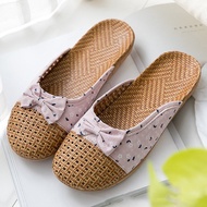 Super-life Rattan Straw Woven Casual Sandals Women House Slippers Linen Non-slip Slipper