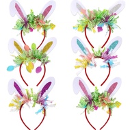 Cartoon Bunny Ear Headband Easter Bunny Decorative Headband Striped Headwear Festival Party Props