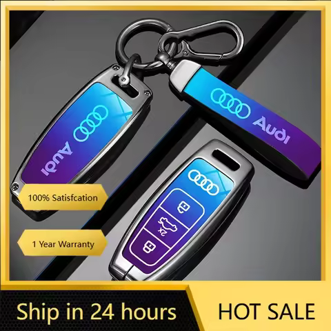 2025 Hot Zine Alloy Car Key Case Cover Shell Key Bag Holder For Audi Q8 RSQ8 A6 C8 S6 RS6 A7 S7 RS7 