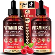 Supplement、Health Supplement VeganVitaminB12WithBComplex20Mg-ExtraStrengthforMenandWomen-RaspberryLi