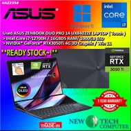 #AZ235 USED ASUS ZENBOOK PRO DUO UX8402ZE Intel i7-12700H 16GB 1TB SSD Nvidia RTX3050Ti Dual Touch S