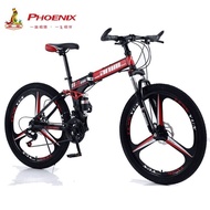 【In stock】Phoenix Foldable Mountain Bike 24/26 Inch 21/24/27 Speed Folding Bicycle Adult Outdoor Bicycle City Mountain Bike E37J