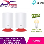 TP-LINK Deco Voice X20 AX1800 Gigabit OFDMA MU-MIMO WiFi 6 with FREE Tapo L510E Light Bulb