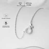 Blue Peach Silver Necklace DC1056 Branch and Leaf Circle Necklace