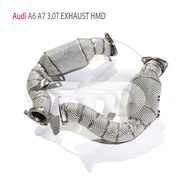 HMD Exhaust Manifold High Flow Downpipe for Audi A6 A7 C7 3.0T Car Accessories With Catalytic Header