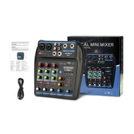 Mixer mini bluetoot volume NEW BAXS M4 Audio Mixer USB/Listrik Bluetooth 4 Saluran Mendukung 12V Mes