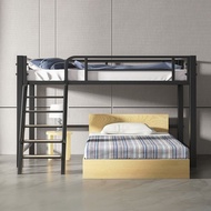 Nordic Iron Loft Bed Loft Bed Multi-functional Small Apartment Single Layer Space-saving Re-examinat