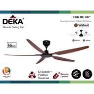 DEKA F66DC Remote Ceiling Fan 12 Speed 66 inch 5 ABS Fan Blade | Walnut | Matt Black | Kipas Siling 