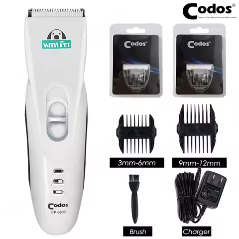 Codos CP 6800 Pet Trimmer Low Noise Dog Hair Clipper Rechargeable Electric Dog Grooming Shavers Cat 