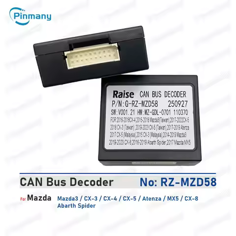 Car Radio CAN Bus Decoder RAISE G-RZ-MZD58 20-pin Black Box for Mazda 3 CX-3 CX-4 CX-5 Atenza MX5 CX