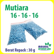 Pupuk Mutiara 16 - 16 - 16 Repack 30 gram / 30.000 mg pertanian aglaonema npk pot sayur daun pertumbuhan tani