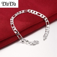 Hot selling original 925 sterling silver bracelet mens and womens 6mm three-room one jewelry gift fo