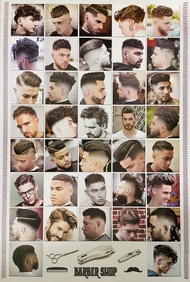 โปสเตอร์ ติดผนัง รูปภาพ ทรงผมชาย ร้านตัดผม วินเทจ hairstyle